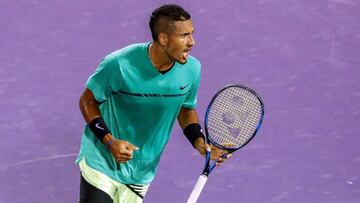 Nick Kyrgios de Australia ante el alem&aacute;n Alexander Zverev.