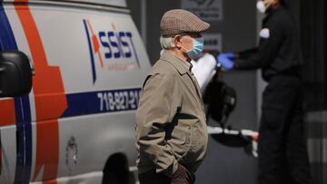 NEW YORK, NY - APRIL 16: A man walks by a special coronavirus intake area at Maimonides Medical Center on April 16, 2020 in the Borough Park neighborhood of the Brooklyn borough of New York City. Hospitals in New York City, which have been especially hard