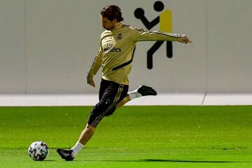 Real Madrid skipper Sergio Ramos during training in Jeddah on Tuesday.