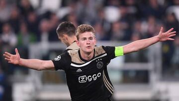 Matthijs de Ligt celebra su gol en el partido de vuelta de cuartos de final de la Champions League 2018/2019 entre la Juventus de Turín y el Ajax de Ámsterdam.