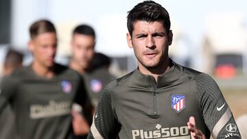 Morata, en el entrenamiento del Atl&eacute;tico de este martes en Los &Aacute;ngeles de San Rafael.