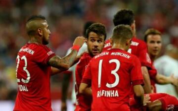 Arturo Vidal sumó su primer partido como titular en Bayern Munich. Jugó ante Milan en la Copa Audi.