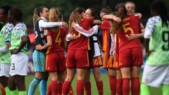 La selección española celebra su pase a la semifinal del torneo.