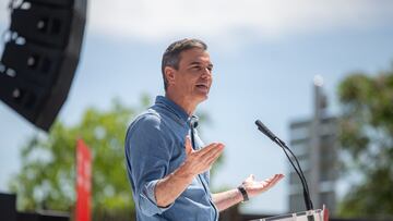 El secretario general del PSOE y presidente del Gobierno, Pedro Sánchez, interviene durante un mitin del PSC, a 4 de mayo de 2024, en Montmeló, Barcelona, Catalunya (España). El PSC celebra este acto de campaña electoral de cara a los comicios autonómicos que se celebrarán en Cataluña el próximo 12 de mayo.
04 MAYO 2024;PSC;PSOE;MITIN;CAMPAÑA;ELECCIONES;AUTONÓMICAS;12M;12 DE MAYO
Lorena Sopêna / Europa Press
04/05/2024