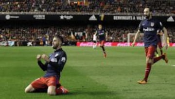Carrasco celebró así el 1-3.