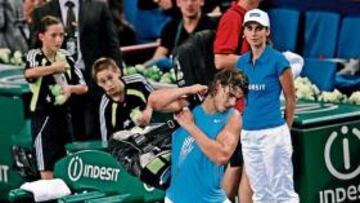 <b>EL CANSANCIO DEL GUERRERO. </b>Así dijo adiós Nadal a París... y a Shanghai. El cansancio pasa factura.