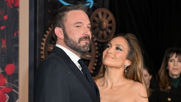 US actress Jennifer Lopez (R) and US actor Ben Affleck attend Amazon's "This is Me... Now: A Love Story" premiere at the Dolby theatre in Hollywood, California, February 13, 2024. (Photo by Robyn BECK / AFP) (Photo by ROBYN BECK/AFP via Getty Images)