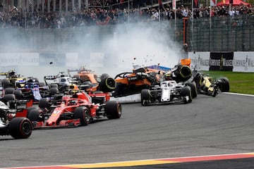 El accidente de Fernando Alonso en el GP de Bélgica