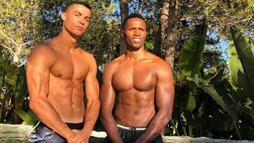 Cristiano and good friend Semedo strike a pose.