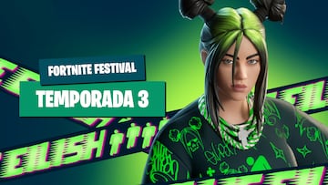 Billie Eilish llega a la Temporada 3 de Fortnite Festival con una nueva skin y canciones: así es la hoja de ruta