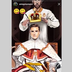 Griezmann publicó una foto siendo coronado por Sergio Ramos