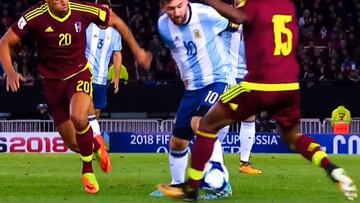 Lionel Messi deleitó con este brillante túnel ante Venezuela