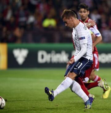 Antoine Griezmann durante el partido amistoso que enfrenta a la selecciones de Armenia y Francia