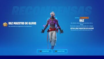 Conseguiremos el estilo Maestro de Glifos del skin Raz si completamos todas las misiones de La Aguja