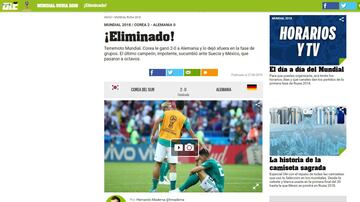 La prensa internacional reportó así la eliminación de Alemania