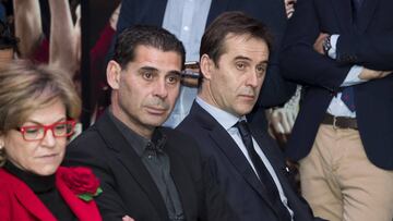 Hierro junto a Lopetegui.