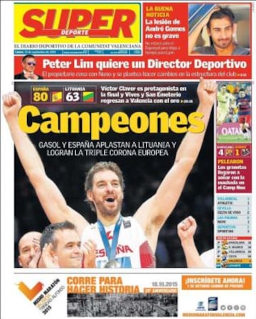 Portadas de la prensa deportiva