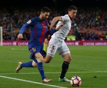 Lionel Messi y Clement Lenglet.