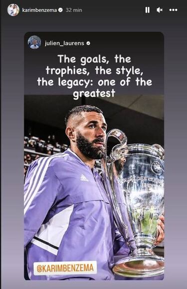 Benzema comparte en redes una información sobre su marcha