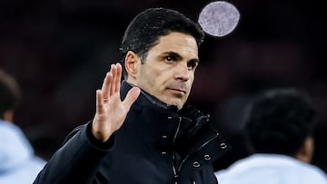 Mikel Arteta, técnico del Arsenal, tras el partido ante el Real Madrid de Champions League.