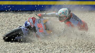 Marc Márquez, en una de sus 15 caídas de inicio de temporada.