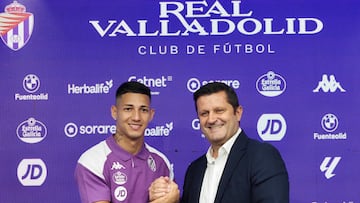 Valladolid. 30/8/2023. presentaci¨®n de Marcos Andr¨¦ como nuevo jugador del real Valladolid. Photogenic/Miguel ?ngel Santos