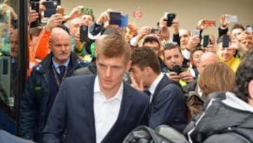 Toni Kroos, a su llegada a Roma con el Real Madrid.