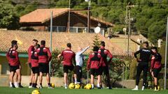 Calero, en un entrenamiento de esta semana.