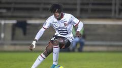 NIMES, FRANCE - January 15:  Edouardo Camavinga #18 of Rennes in action during the Nimes Olympique V Stade Rennes, French Ligue 1, regular season match at Stade des Costieres on January 15th 2020, Nimes, France (Photo by Tim Clayton/Corbis via Getty Image