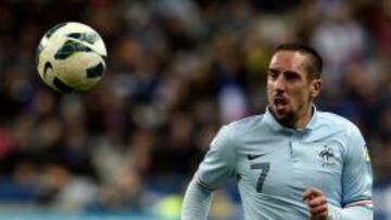 El francés Franck Ribéry durante el partido contra Georgia el 22 de marzo.