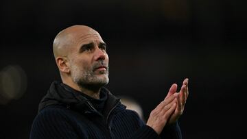 Pep Guardiola durante el partido de Premier League contra el Arsenal.