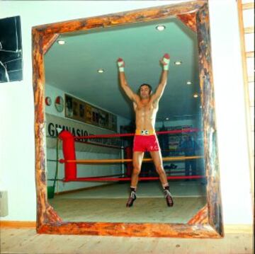 Pedro Carrasco tras un entrenamiento. 