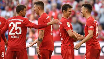 Thomas M&uuml;ller, Niklas S&uuml;le, Benjamin Pavard e Ivan Perisic, del Bayern Munich.