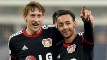 Karim Bellarabi celebra su tanto con Stefan Kiessling