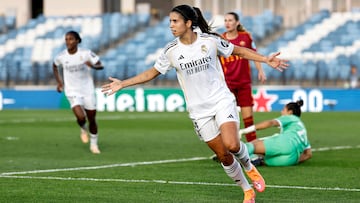 08/10/25 FUTBOL FEMENINO
PARTIDO WOMENS CHAMPIONS LEAGUE
REAL MADRID FEMENINO - ROMA
TERCER GOL ALBA REDONDO 3-2 ALEGRIA