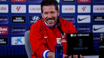 Simeone, en sala de prensa.