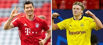 Lewandowski y Haaland, los dos grandes depredadores de Europa esta temporada.