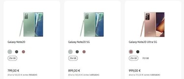 Samsung Galaxy Note20 en oferta ante la llegada del nuevo Galaxy S21