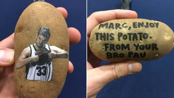 Los Gasol se suman a la moda de la patata: regalo de Pau a Marc