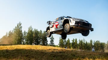 Kalle Rovanperä (FIN) Jonne Halttunen (FIN) Of team TOYOTA GAZOO RACING WRT are seen performing during the World Rally Championship Finland in Jyvasküla, Finland on 31,July, 2025 // Jaanus Ree / Red Bull Content Pool // SI202507311396 // Usage for editorial use only //