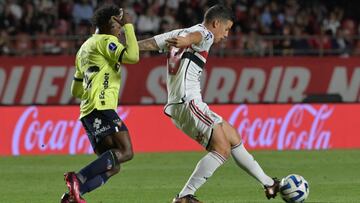 James Rodríguez en un partido de Sao Paulo en Copa Sudamericana.