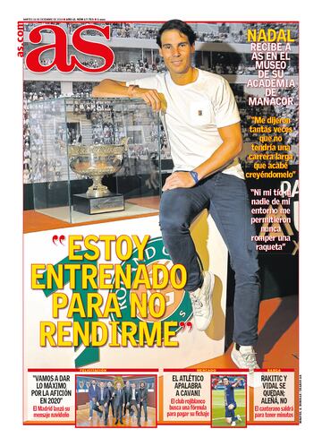 Rafa Nadal a través de las portadas de As