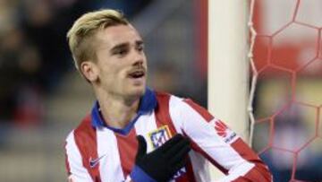 Griezmann celebra su primer gol ante el Rayo del sábado.