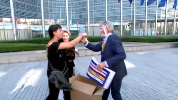 Michael O’Leary, Ryainair’s CEO, was smacked in the face with a pie by climate activists in Belgium and his reaction was hilarious.