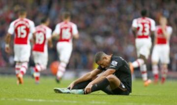 Jake Livermore no puede creer que Arsenal les haya igualado en los descuentos.