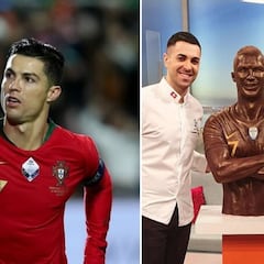 Un chocolatero portugués dedica una escultura de 120 kilos a Cristiano Ronaldo