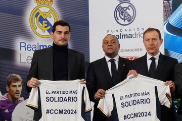 Casillas, Roberto Carlos y Butragueño, esta mañana.