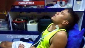 El volante sufrió le lesión en el empate ante el Pasto.