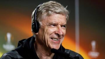GRAF7076. MADRID, 02/5/2018.- El entrenador del Arsenal, Arsène Wenger, durante la rueda de prensa que ha ofrecido hoy con motivo del partido de vuelta de las semifinales de la Liga Europa contra el Atlético de Madrid que se celebrará