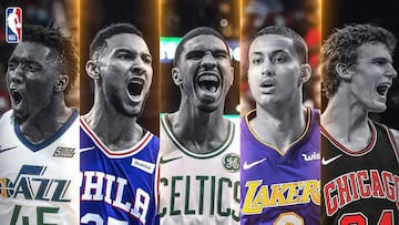 Donovan Mitchell, Ben Simmons, Jayson Tatum, Kyle Kuzma y Lauri Markkanen.